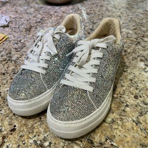 Size 8 Sidny Betsey Johnson rhinestone sneakers. Worn once for the eras tour.